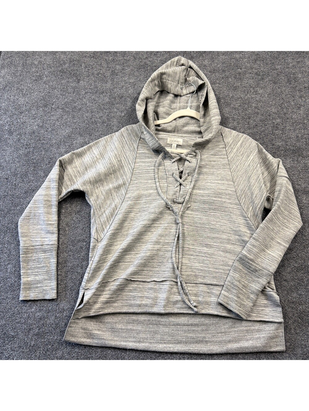 Lucky Brand Women’s Grey Hooded Sweatshirt Cropped Yoga Sz Small
